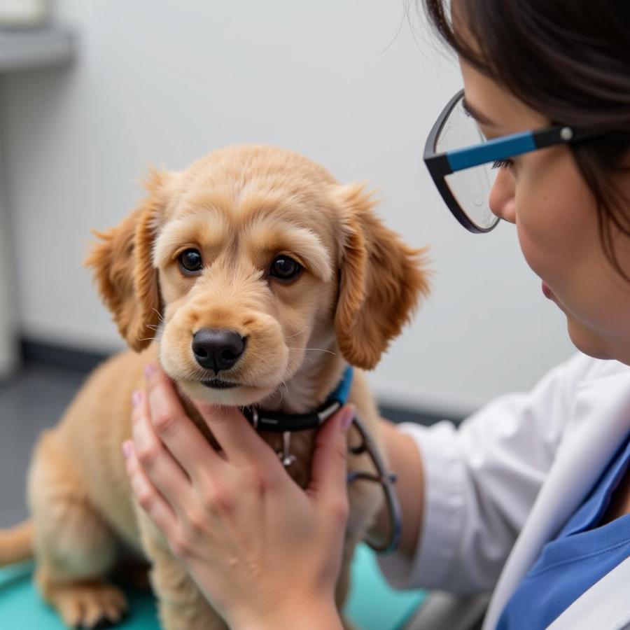 Teacup Poodle Stud Undergoing Health Check