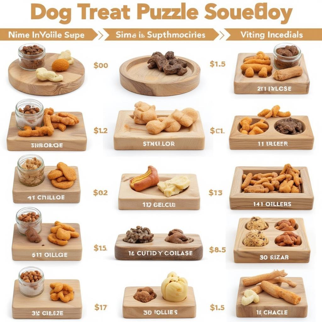 Variety of Dog Treat Puzzles Showcasing Different Levels of Difficulty