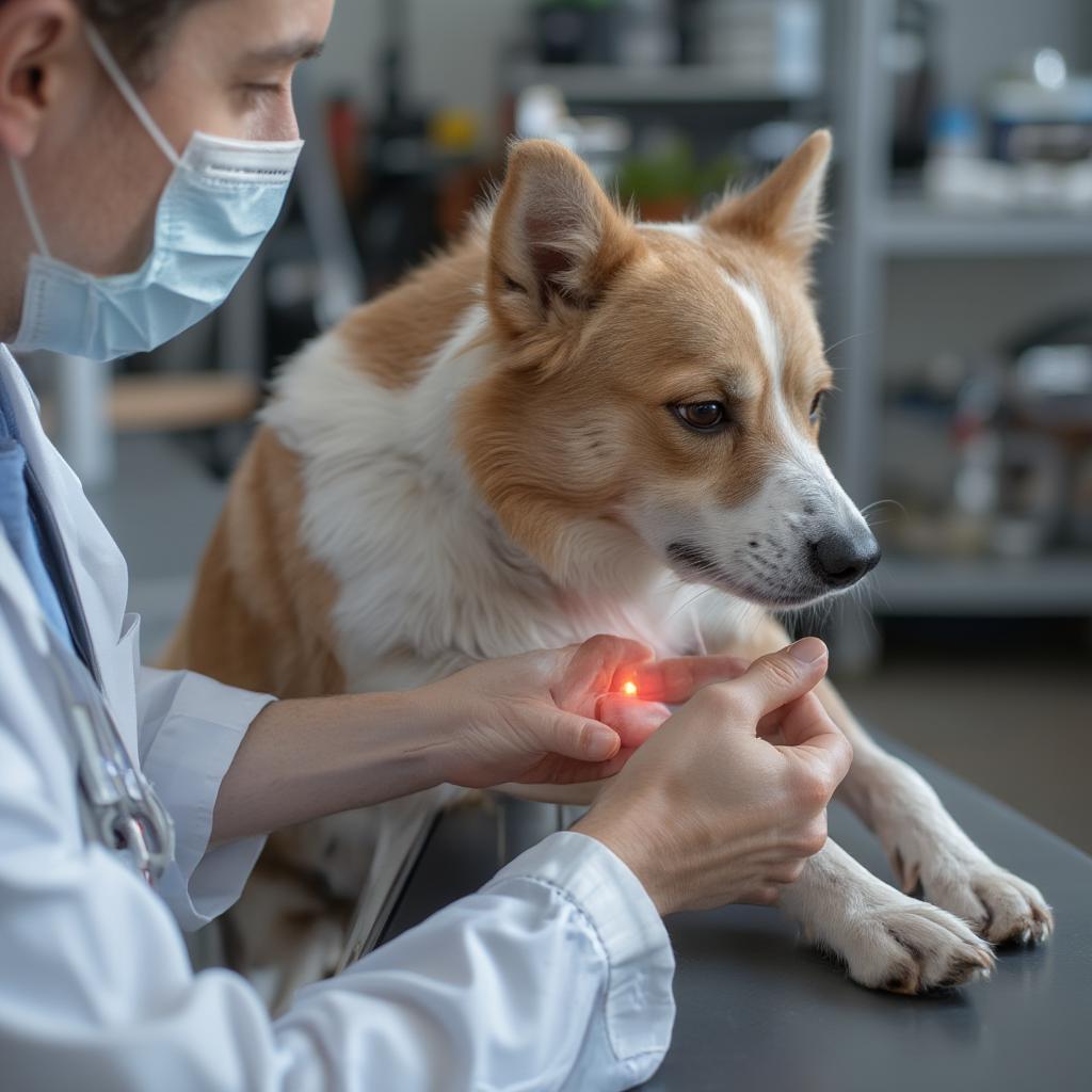 Veterinarian Examining a Dog's Joints