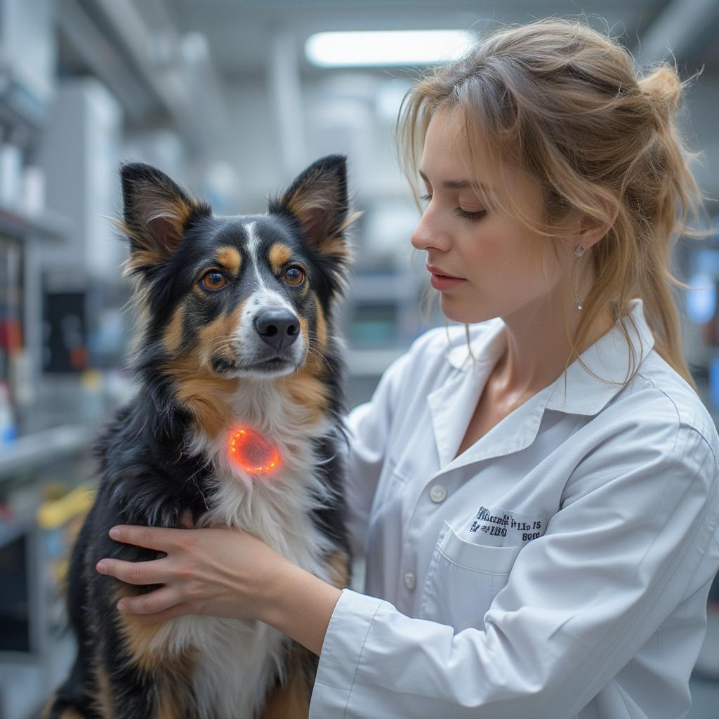 Veterinarian Examining Dog for Digestive Health