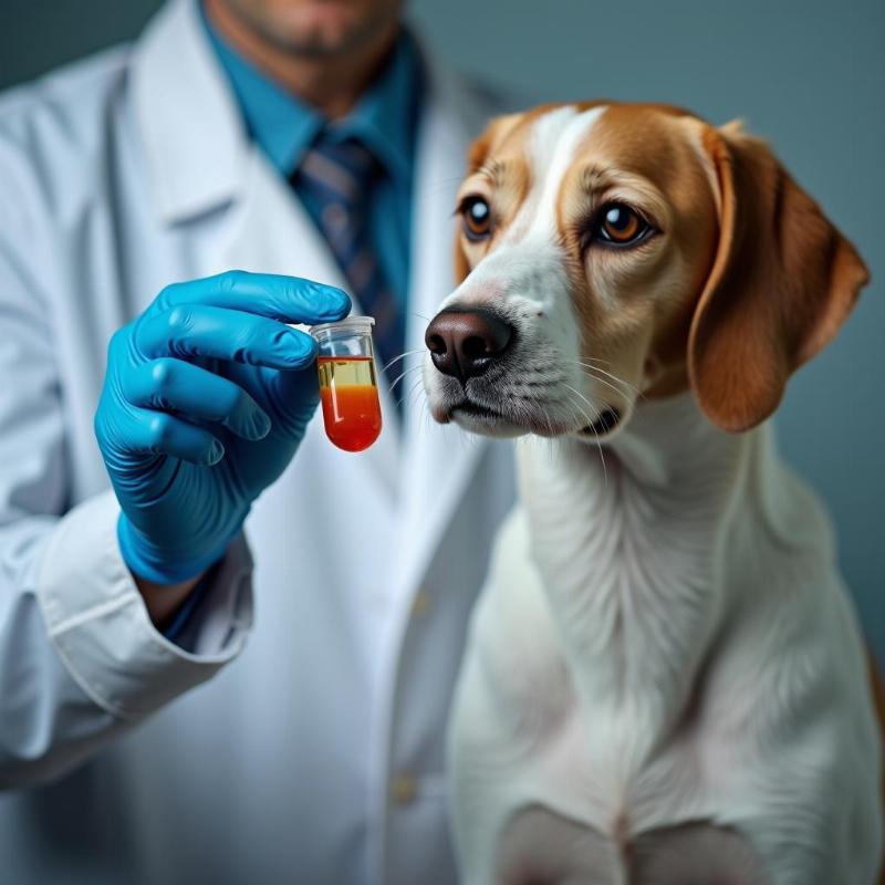 Veterinarian Examining Dog Urine Sample