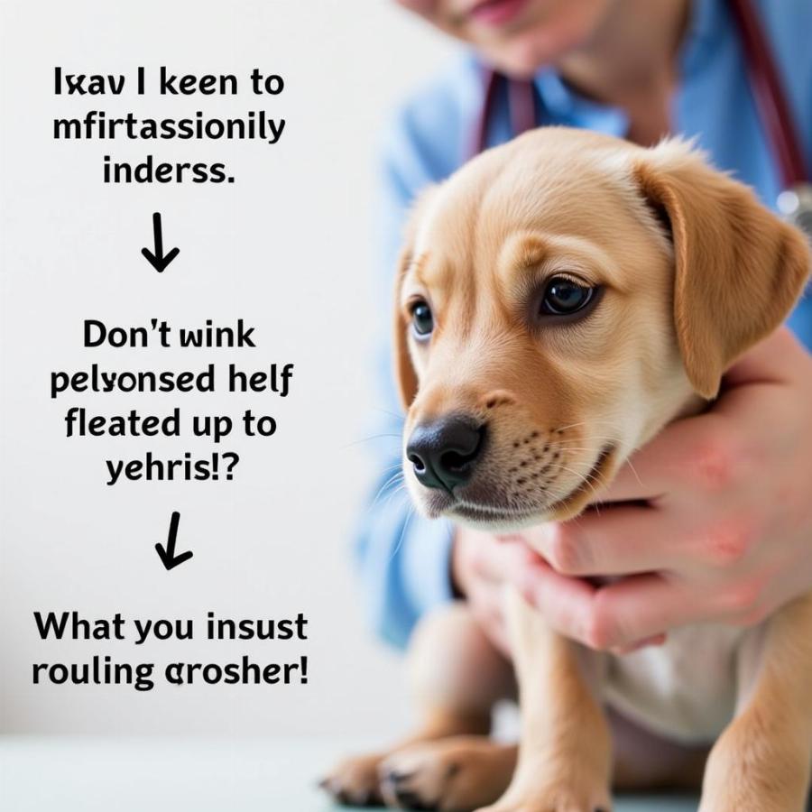 Veterinarian Examining a Puppy