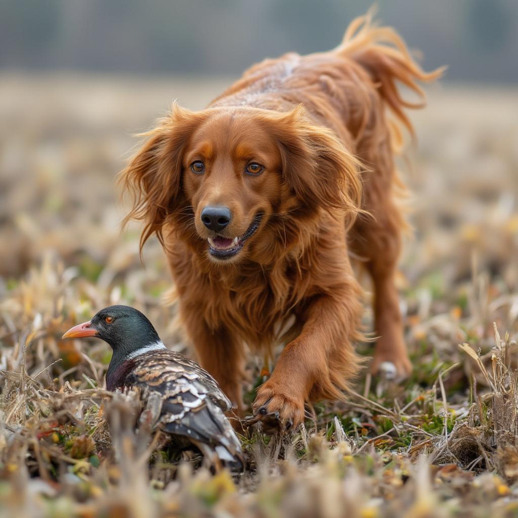 Working Irish Setter Adult Retrieving Bird