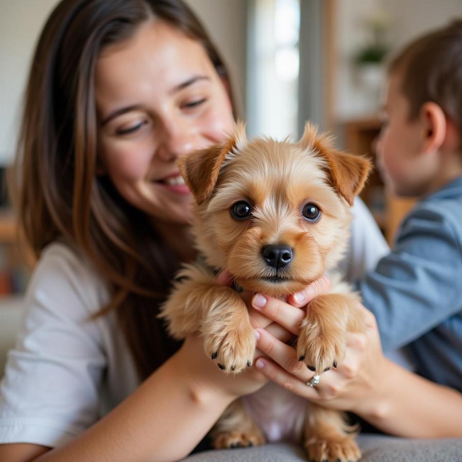 Adorable Yorkie Puppy Playing