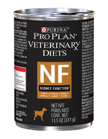 A family of Purina Pro Plan Veterinary Diets Kidney Function Canine Formula wet dog food products.