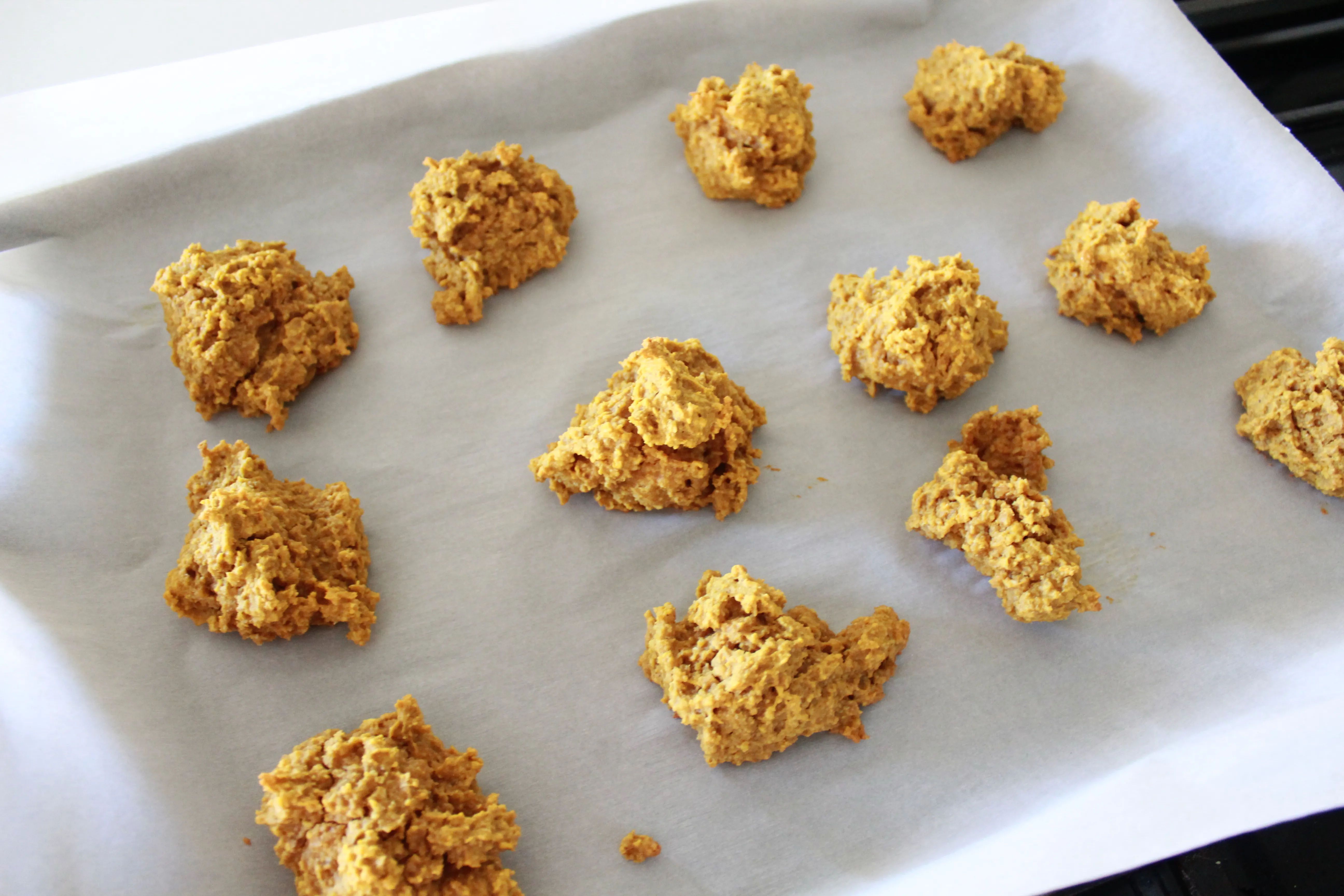 A platter of homemade baked dog treats in various shapes, some slightly imperfect, from a first attempt at creating delicious dog snacks.
