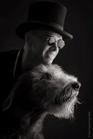 An adult Irish Wolfhound standing tall and majestic