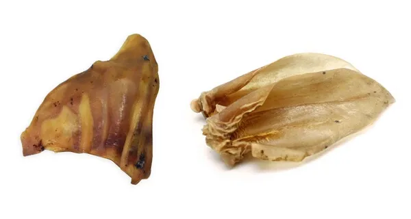 Assorted pig and beef ears, natural and flavorful long-lasting dog chews that promote dental hygiene.