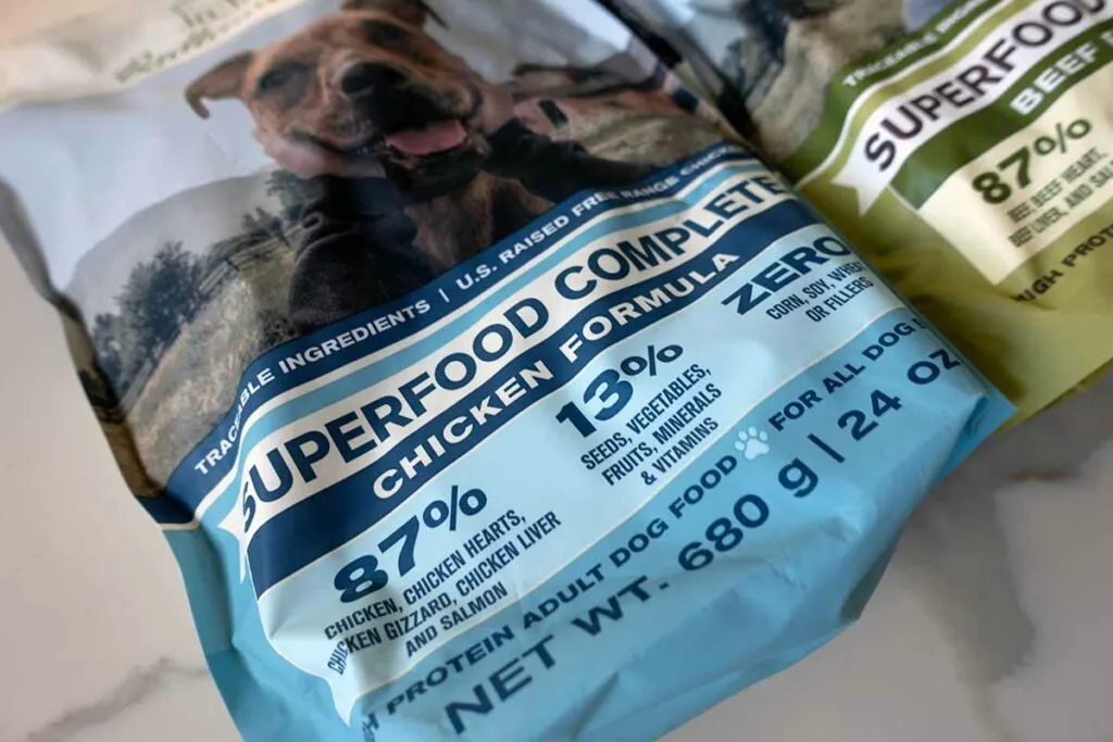 Badlands Ranch Superfood Complete chicken recipe for dogs