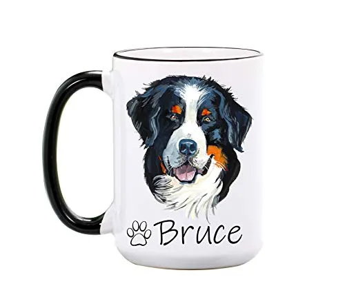 Bernese Mountain Dog Mug - Personalized 15 oz or 11 oz Ceramic Mugs -Pet Owner Gifts for Women - Dog Lover Gifts for Dog Lovers - Dog Mugs - Pet Cups - Dishwasher & Microwave Safe - Made In USA