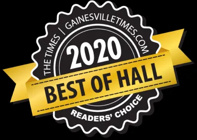 Best of Hall Award 2020 logo, recognizing excellence in veterinary services.