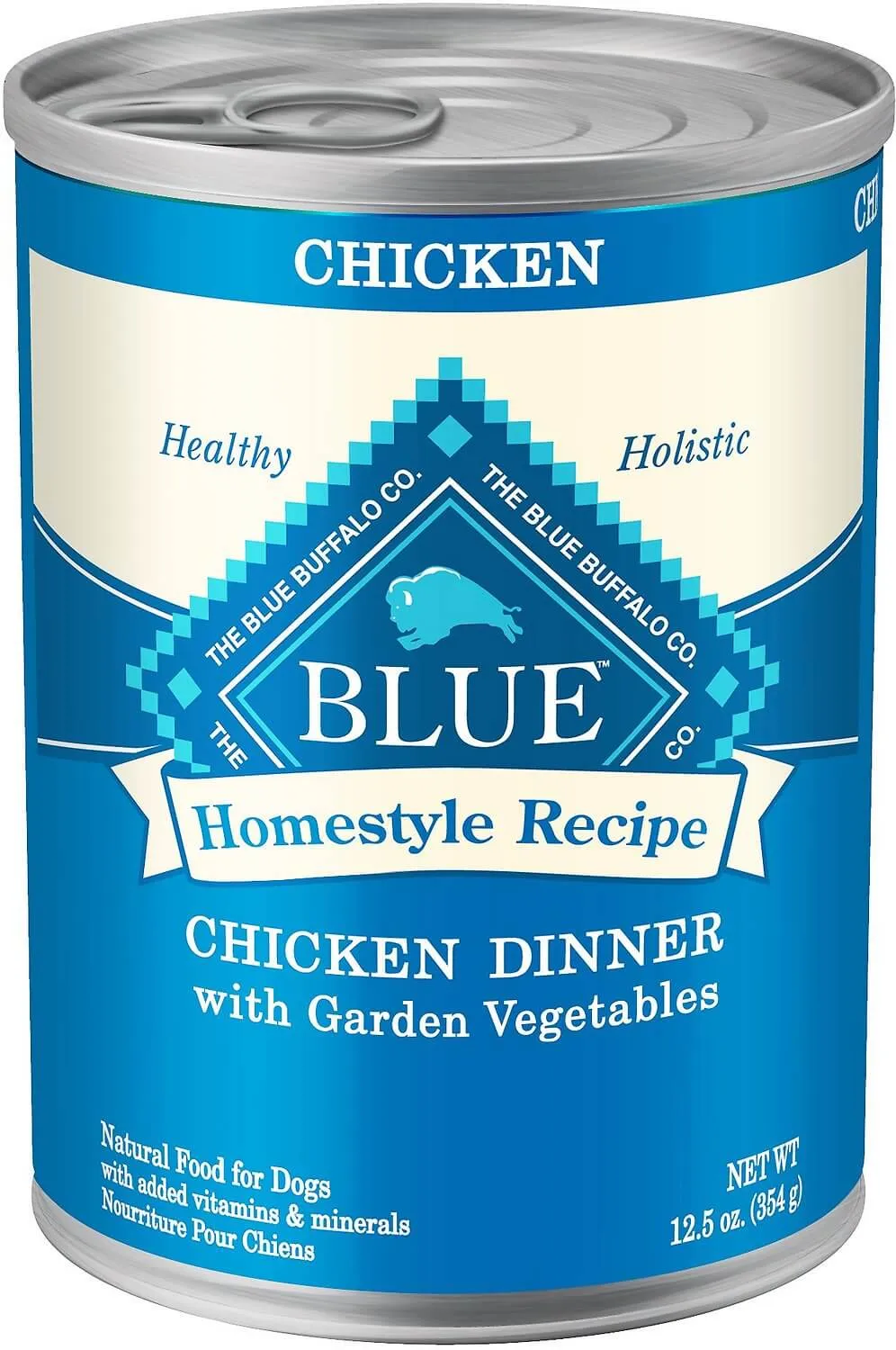 Blue Buffalo Homestyle Recipe Chicken Dinner wet dog food, offering balanced nutrition for adult dogs