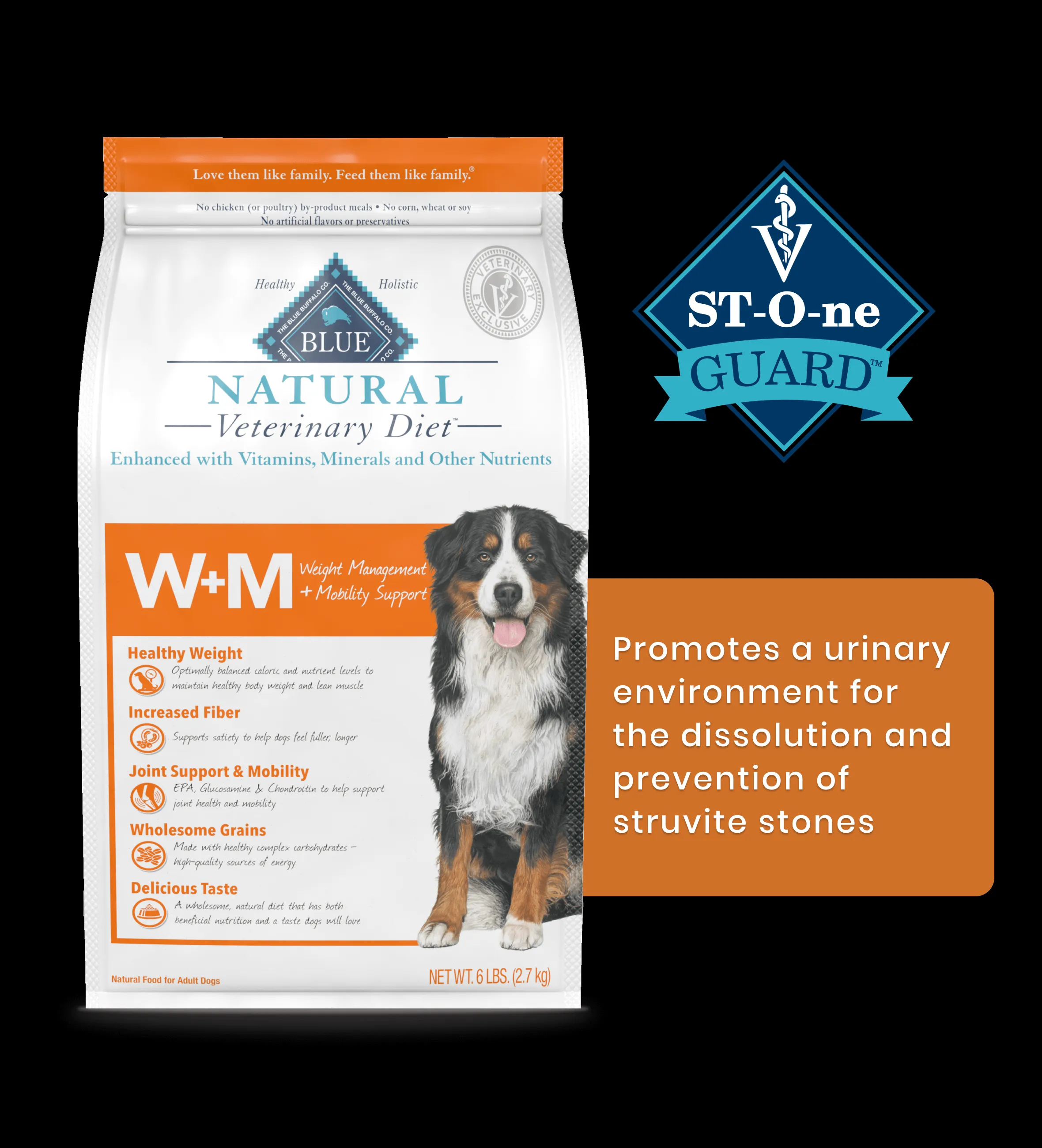 Blue Buffalo Natural Veterinary Diet W+M dry dog food for weight control and mobility