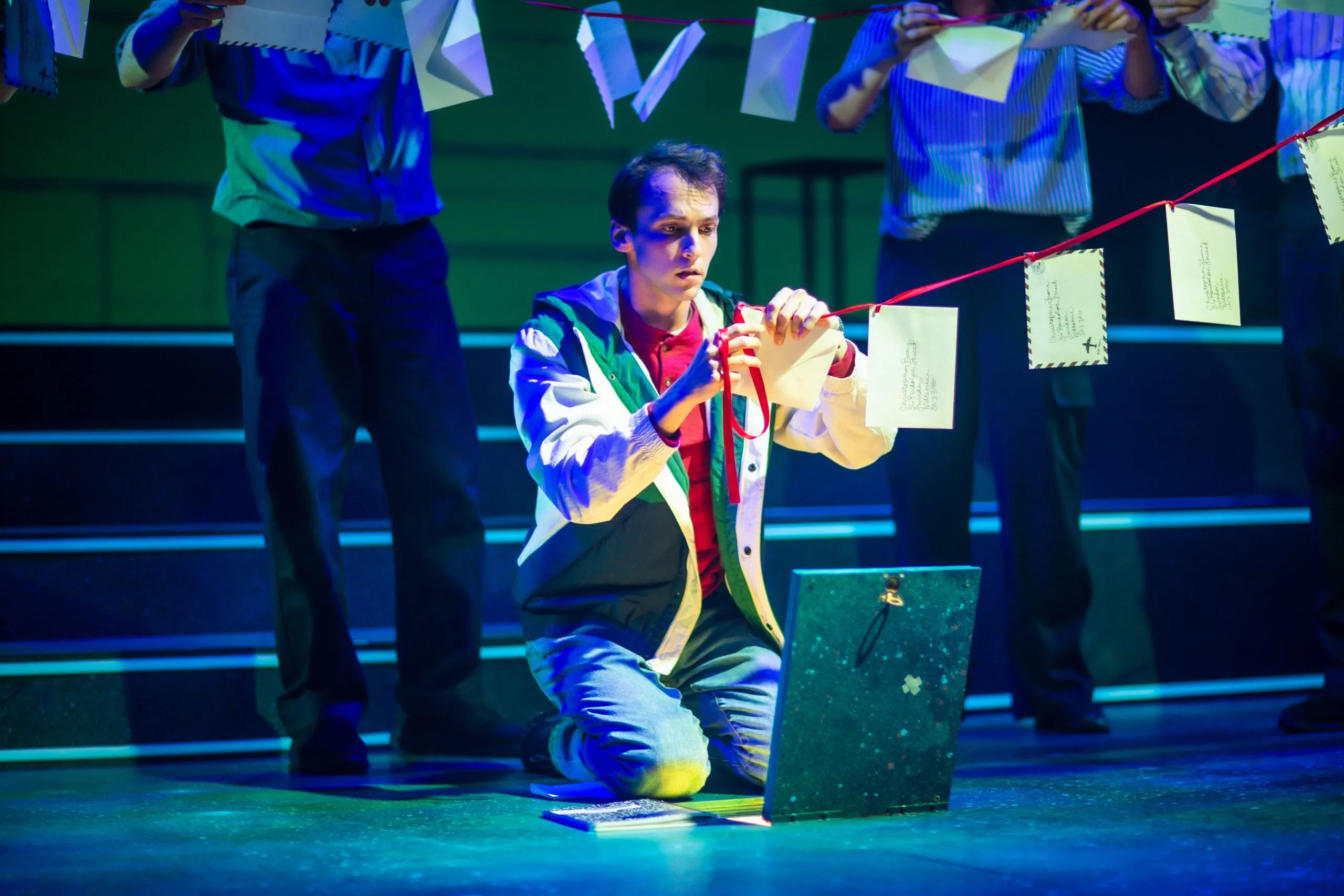 Christopher, portrayed by Brendan Looney, piecing together clues