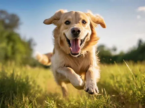 Close up of a dog with a happy expression, illustrating the positive effects of probiotics