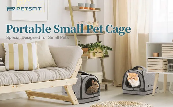 Collapsible small dog cage for sale, featuring mesh ventilation and durable Oxford fabric