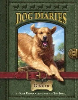 Cover art for Dog Diaries #1 Ginger, featuring a golden retriever puppy