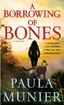 Cover of a Mercy Carr Mystery book showing a woman and a German Shepherd in a forest