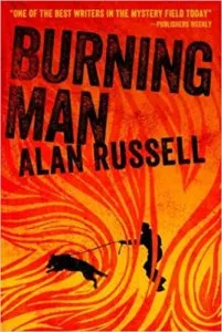 Cover of Alan Russell's Burning Man, a police dog mystery novel featuring LAPD K-9 Sirius