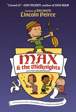 Cover of Max and the Midknights Series, showing Max and her knight friends