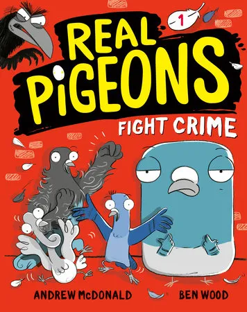 Cover of Real Pigeons Series, showing several pigeons with superhero masks