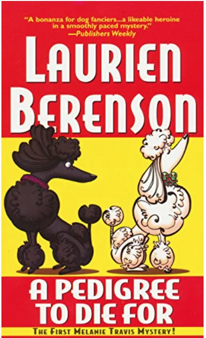 Cute illustrated cozy mystery book covers with dogs and charming scenes