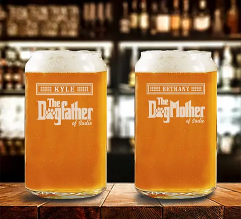 Dog Father Beer Glass, an insulated tumbler perfect as a Christmas present from dog to dad