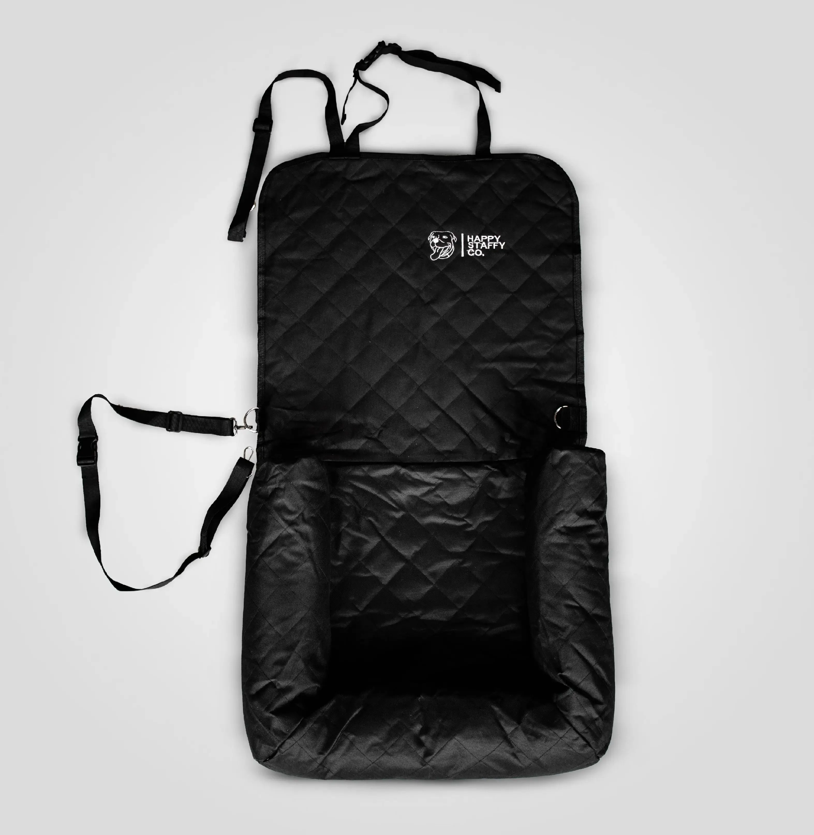 Dog in single back seat cover with headrest