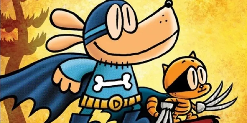 Dog Man and Cat Kid graphic novel cover featuring Dog Man and Lil' Petey as Cat Kid