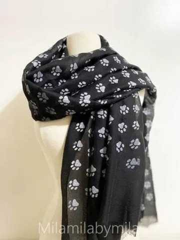 Dog paw print scarf for a dog sitter