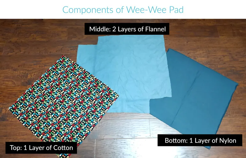 Dog pee pad layers assembled