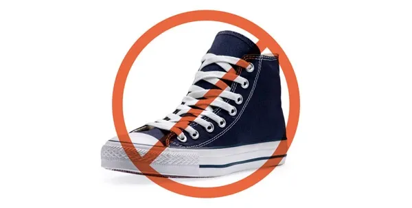 Dog's chewed shoe, a common item dogs should not chew due to toxic materials and choking hazards