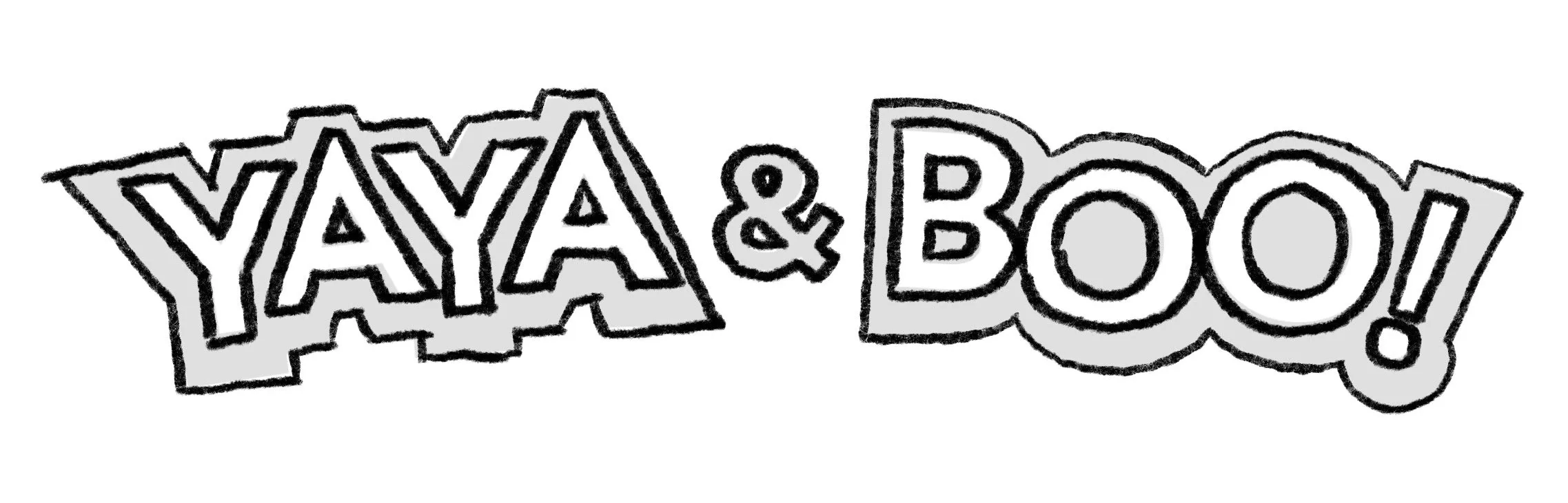 Early conceptual sketch of Yaya and Boo, illustrating potential character designs for the new children's animated series based on 'Boo the Dog Books'.