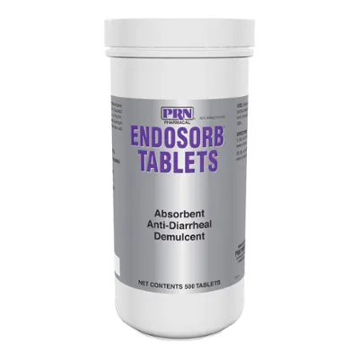 Endosorb Tabs for dogs, an anti-diarrheal chewable tablet with attapulgite to soothe the intestinal lining
