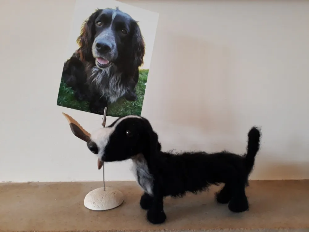 Felt miniature dog keepsake by Greytfelties