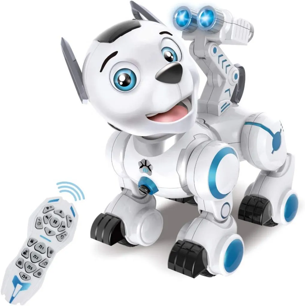 Fisca remote control robotic dog, a programmable walking and barking toy