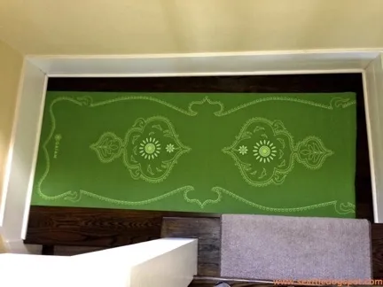 Gaiam yoga mats providing traction on a floor for an older dog