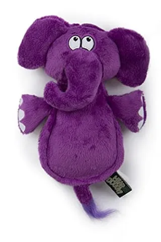 Hear Doggy Flatties with Chew Guard Technology Dog Toy, Elephant, Purple, Large