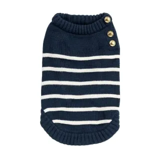 Henley Striped Dog Sweater