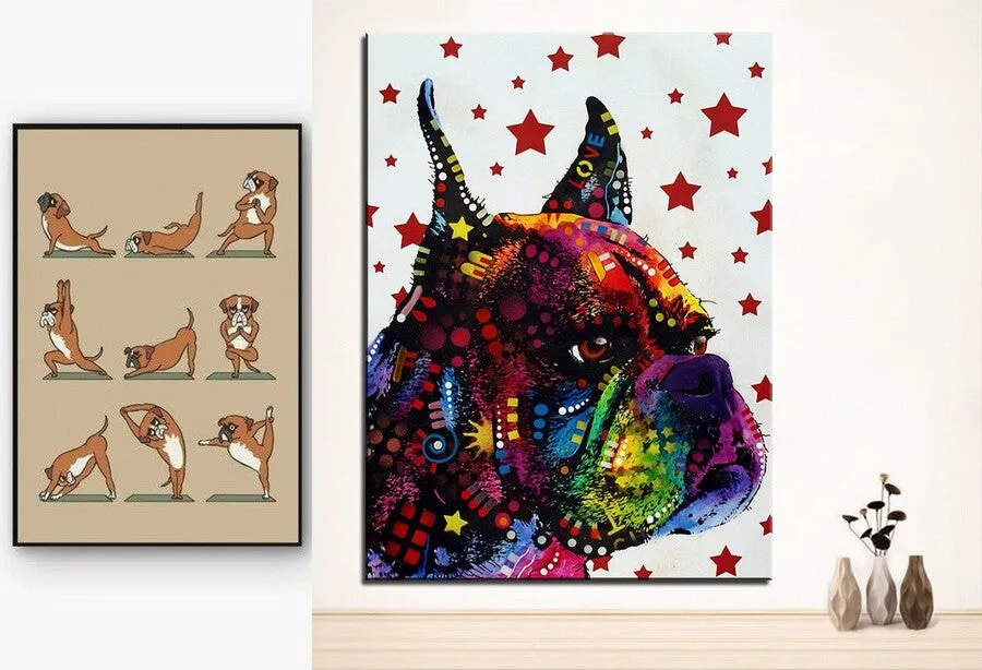 High-quality canvas posters showcasing beautiful Boxer dog art