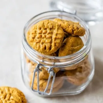 homemade dog treats in a glass jar