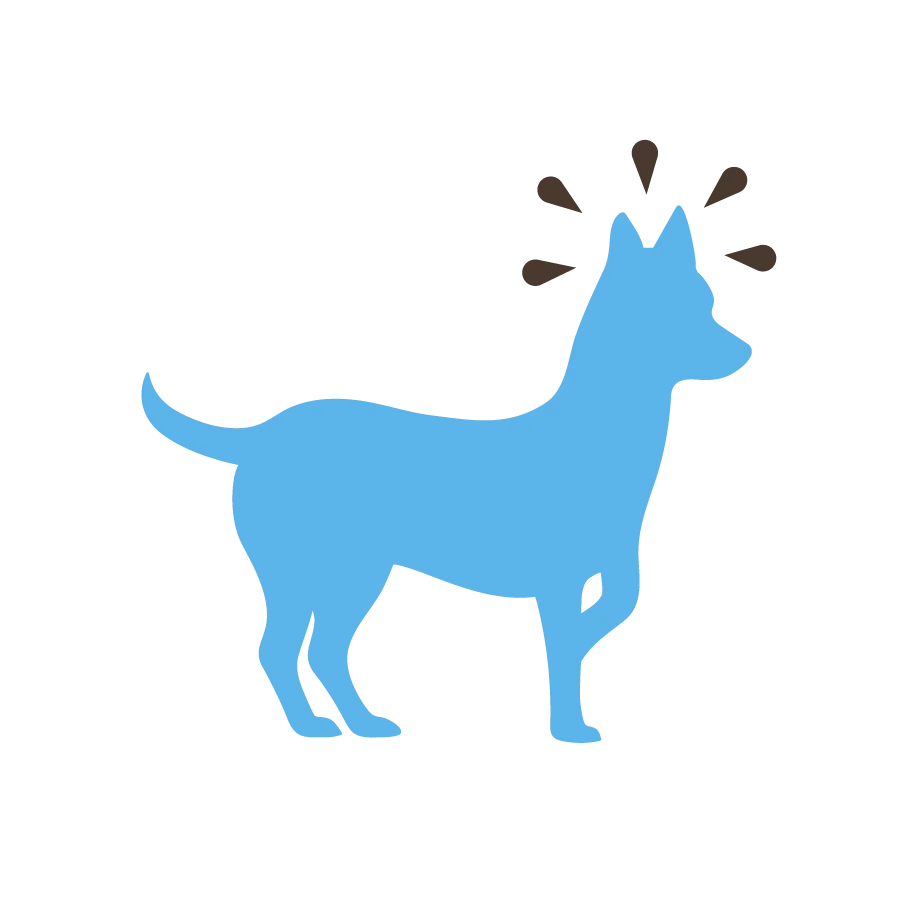 Icon of a blue dog's head, representing active mind support in Nutrish Whole Health Blend dog food