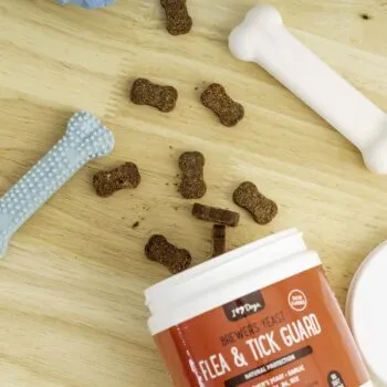 iHeartDogs Flea & Tick Guard natural defense chews for huskies, showcasing a safe option for internal flea and tick treatment.