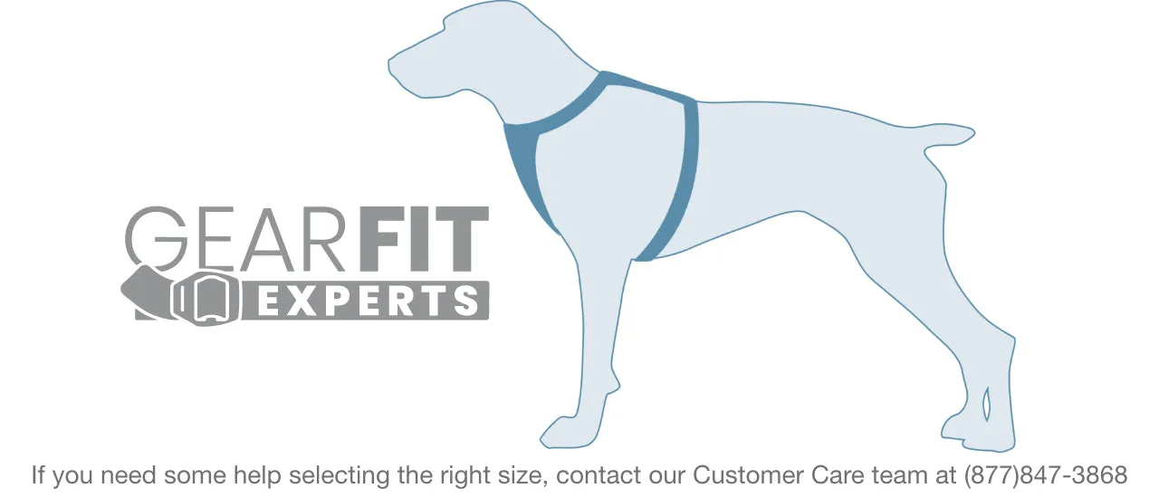 Impact Harness size chart for large dogs showing weight ranges