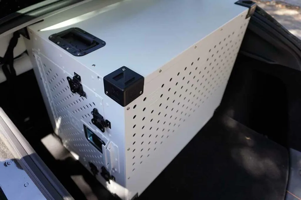 Impact High Anxiety Dog Crate in Tesla Model Y trunk