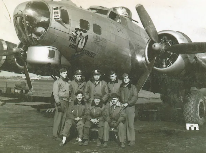 Jackson (back row, first from left) returned from World War II as a well-decorated veteran, having flown missions as a bombadier.