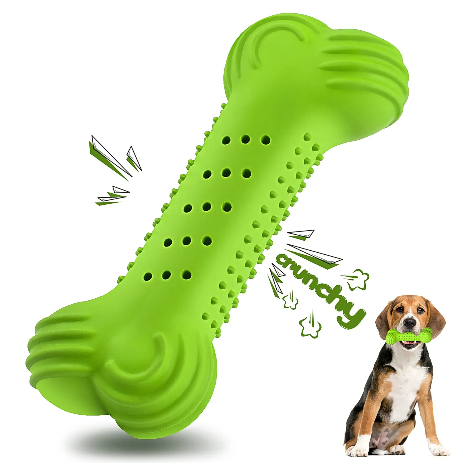 LUKITO Durable Natural Rubber Squeaky Chew Toy for Puppies