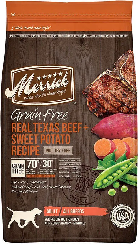 Merrick Grain Free Real Texas Beef + Sweet Potato Dog Food