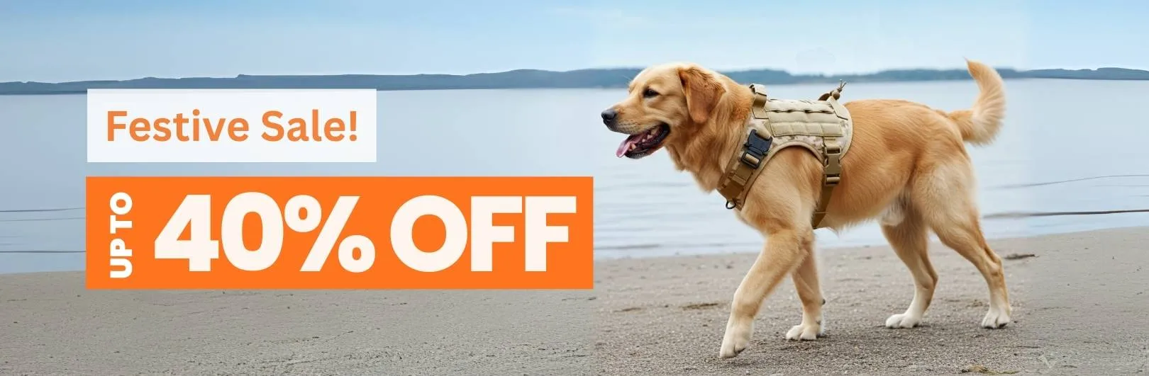 Military-style dog harness with tactical pouches