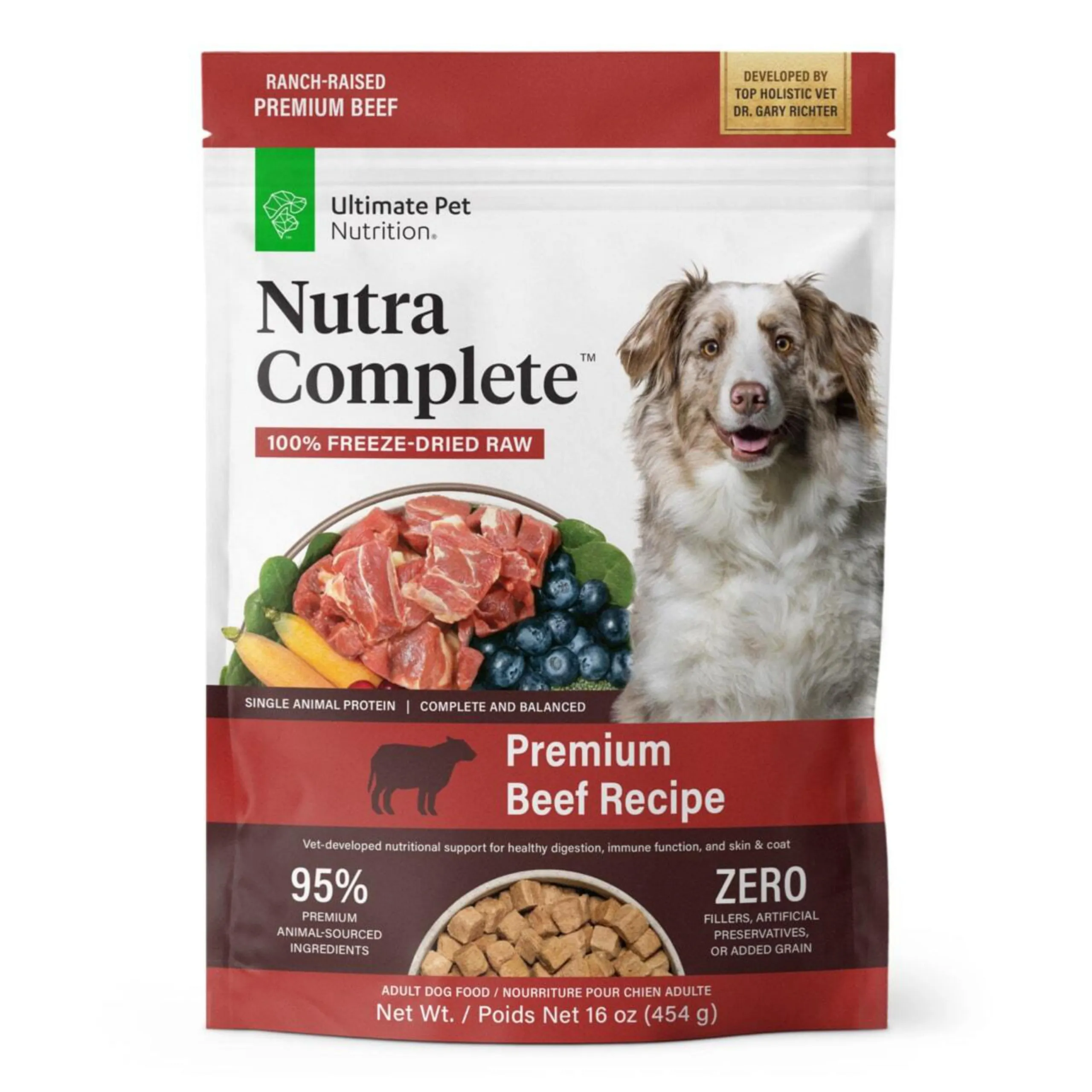 Nutri Complete Freeze-Dried Dog Food packaging, reviewed for quality